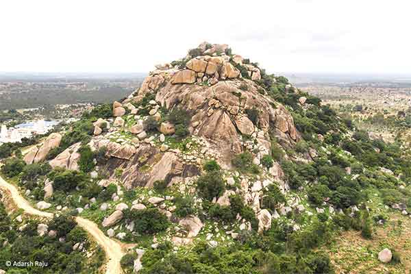 An aerial view of the Adichunchanagiri hills.